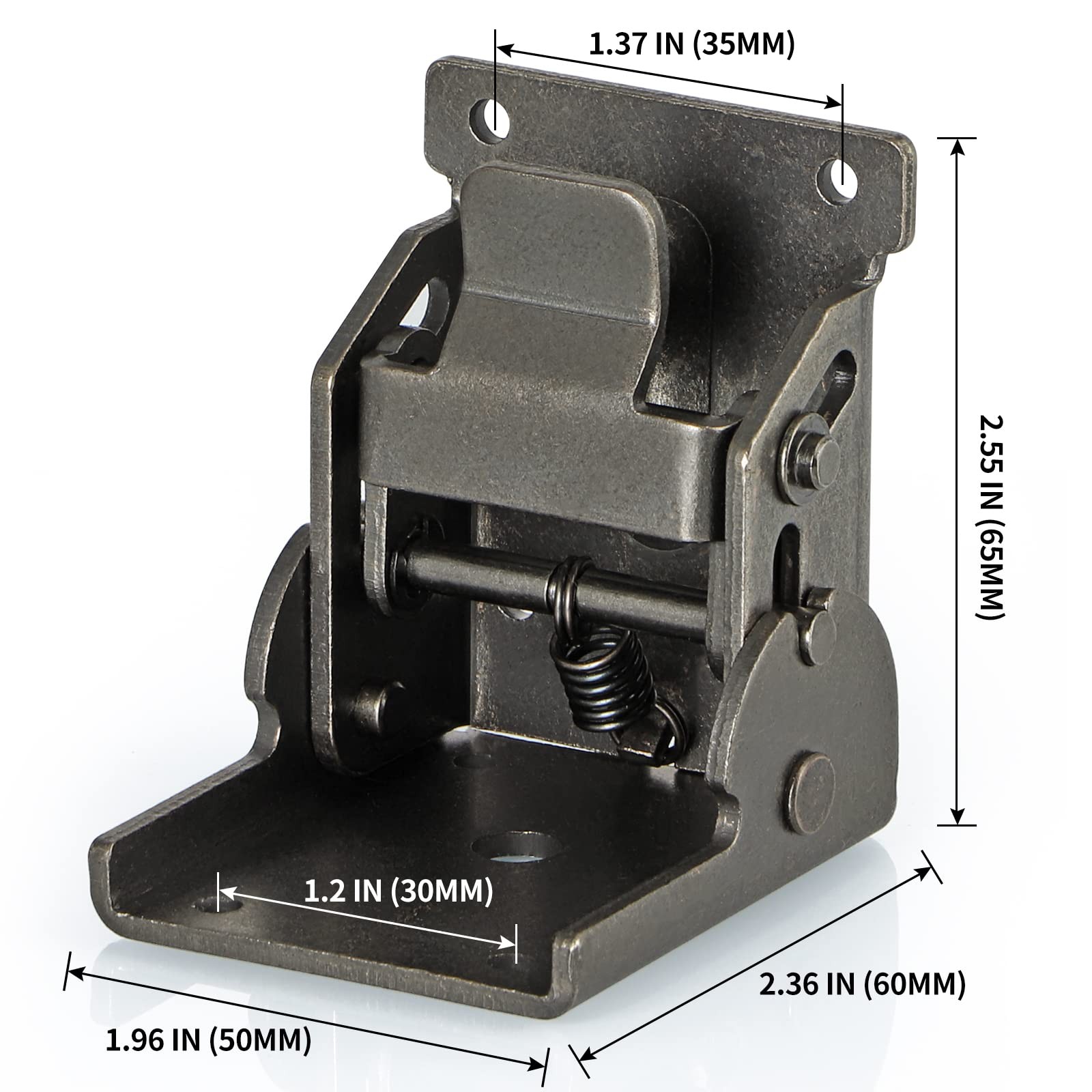4 PCS Folding Brackets Heavy Duty 90 Degree SelfLock Hinges For Table Gunblack