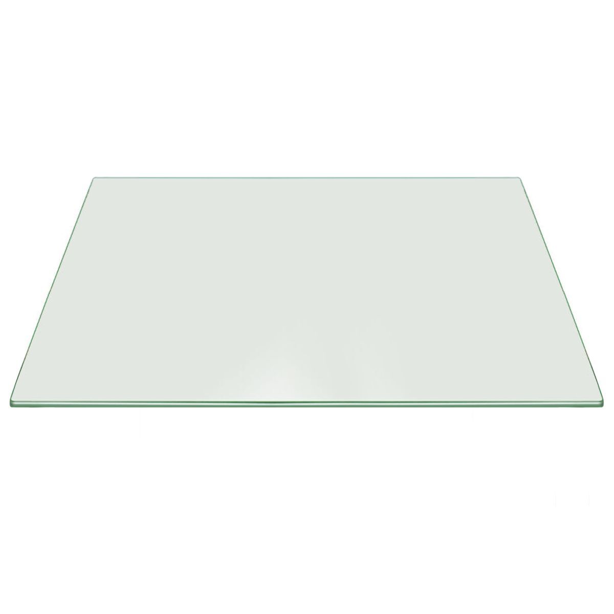 Fab Glass and Mirror Rectangle Clear Glass Table Top w/ Pencil Polish