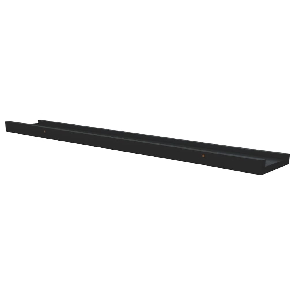 Picture Frame Ledge Shelves 2 pcs Black 31.5″x3.5″x1.2″ MDF