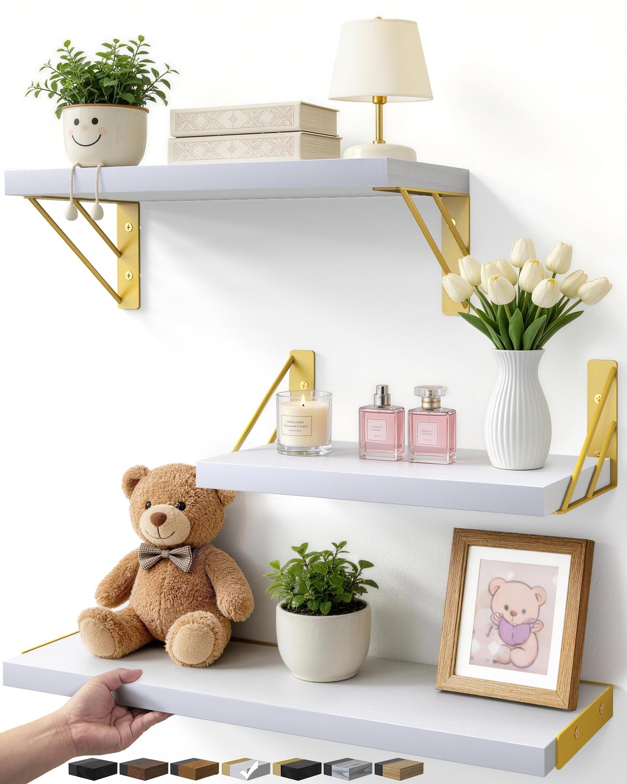 Wall Shelves for Bedroom Decor, Floating Wall Shelves for Living Room Kitchen…