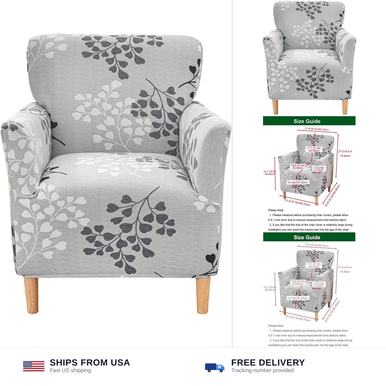 CRFATOP Accent Chair Cover, Stretch Armchair Slipcover for Living Room | Mid …