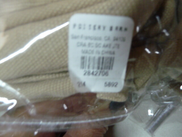 Pottery Barn Comfort Armchair Regular knife Edge Br Canvas Jute Roll slipcover
