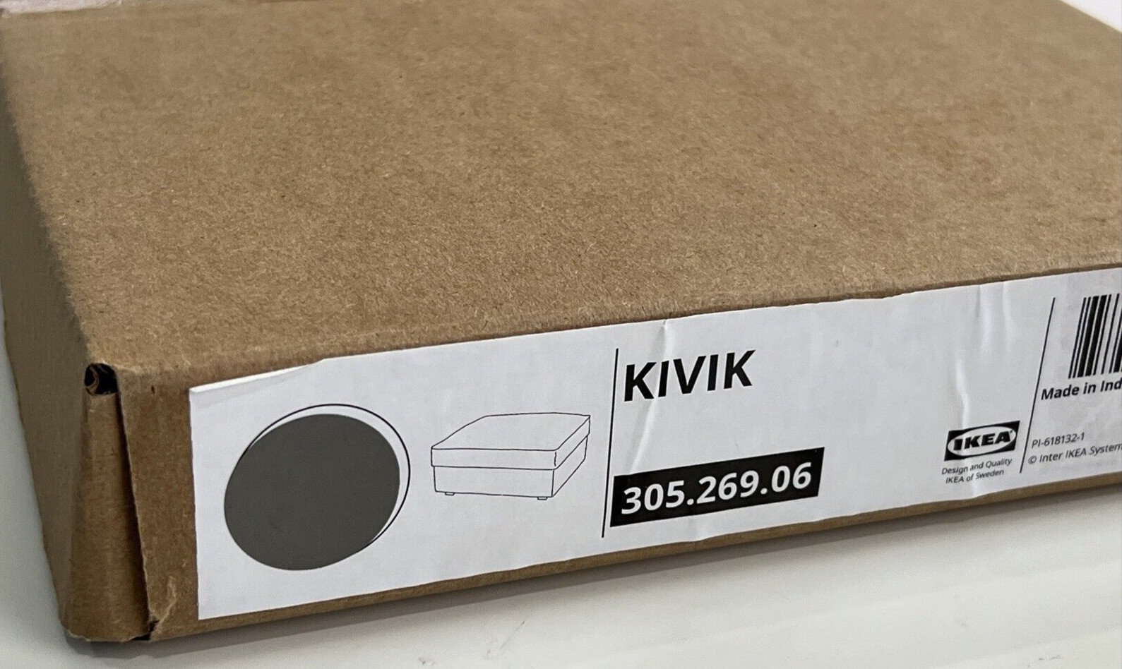 Ikea KIVIK Ottoman/Footstool w/Storage COVER ONLY Tibbleby Beige Gray 305.269.06