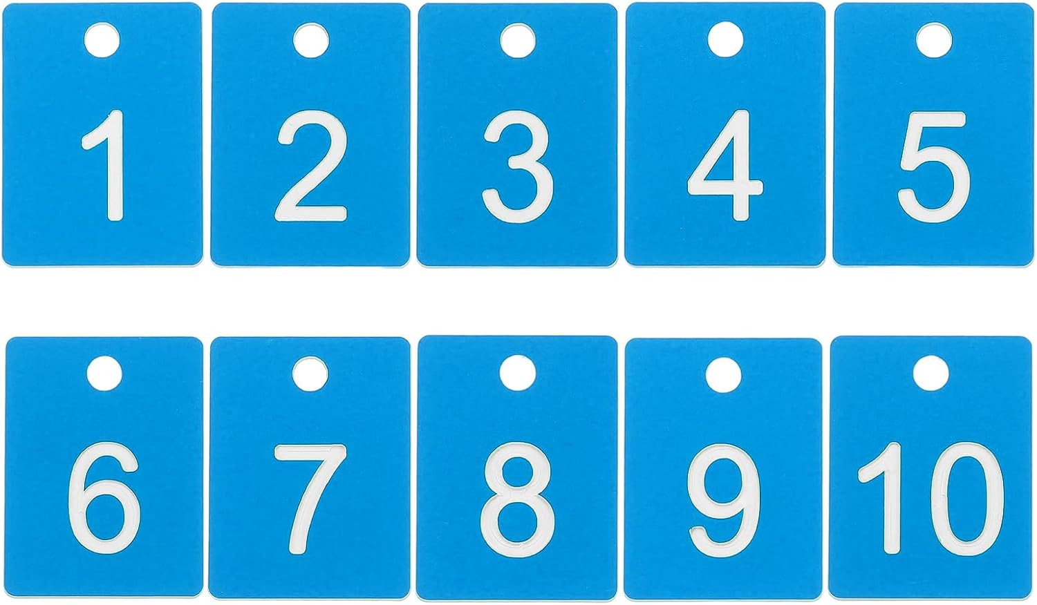 10PCS Rectangle Number Tags 1-10, 3x4CM Number Key Tags Plastic Numbered with…