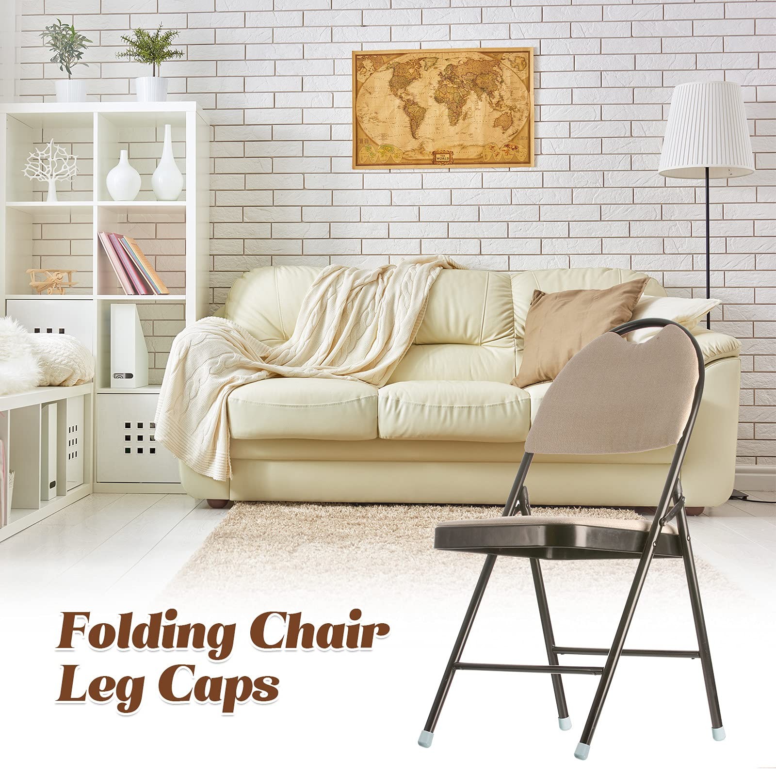 72 Pieces 7/8 Inch Folding Chair Leg Caps Heavy-Duty Plastic Chair End Caps N…