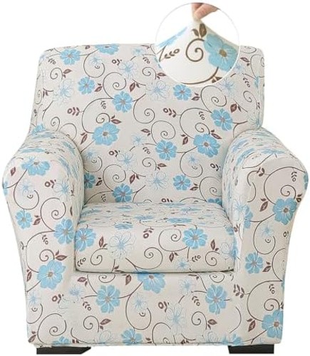 Stretch Printed Sofa Cover Couch Covers, 2-Piece Armchair Cover with Separate…