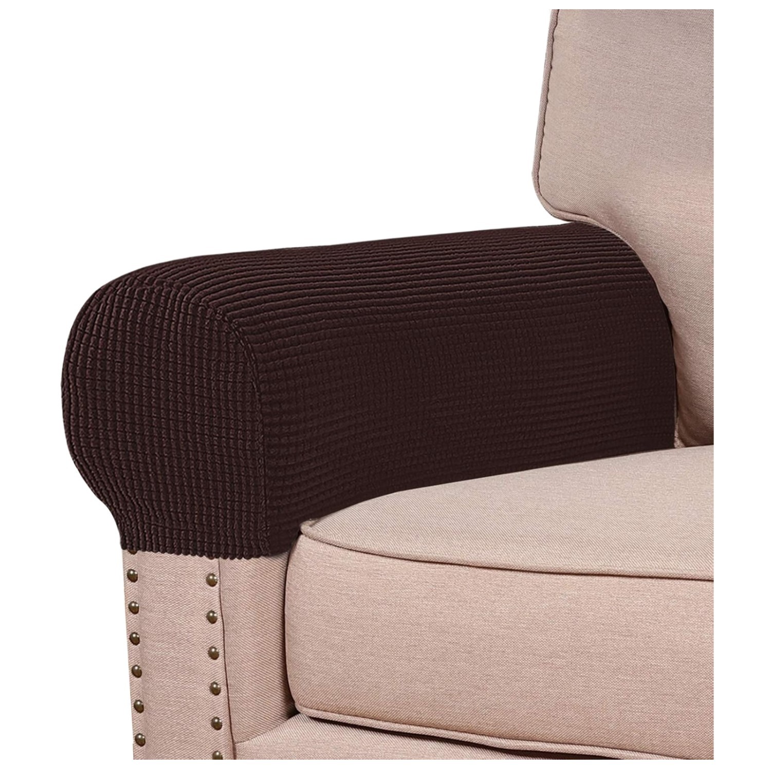 Luxurious Spandex Jacquard Armrest Covers Set of 2 for Elegant Protection
