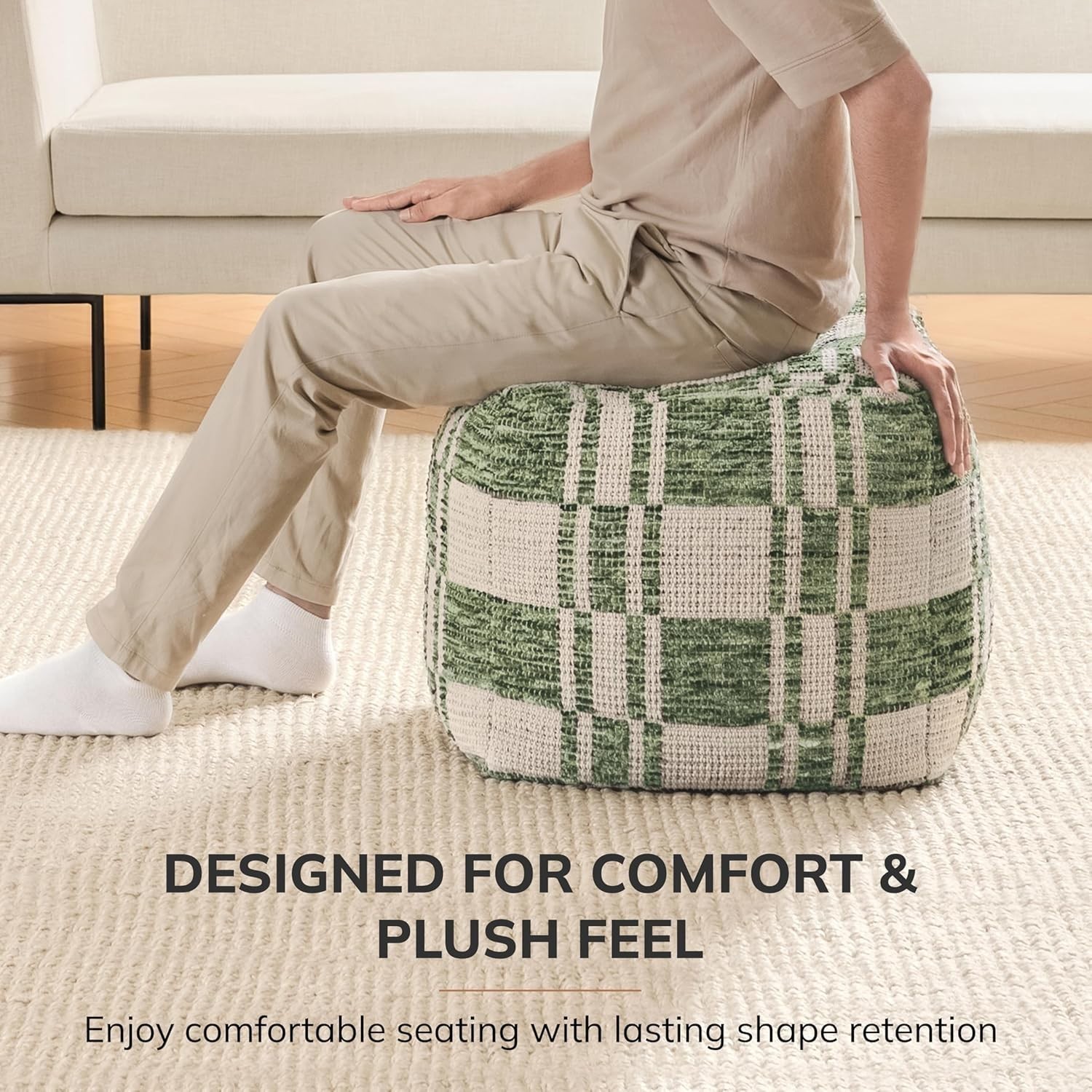 100% Handmade & Handcrafted Comfortable Home Décor Pouf Ottoman Footrest Living