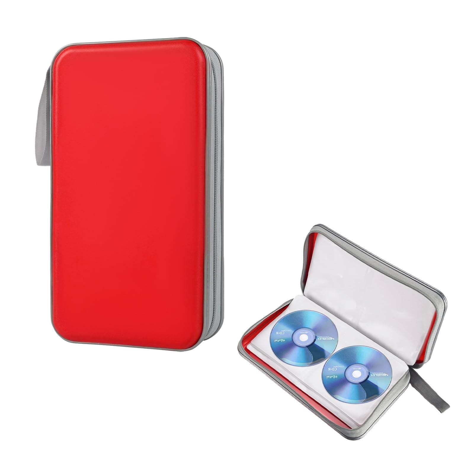 96 Capacity CD DVD Case Portable Disc Organizer with Zipper for Car Home Office