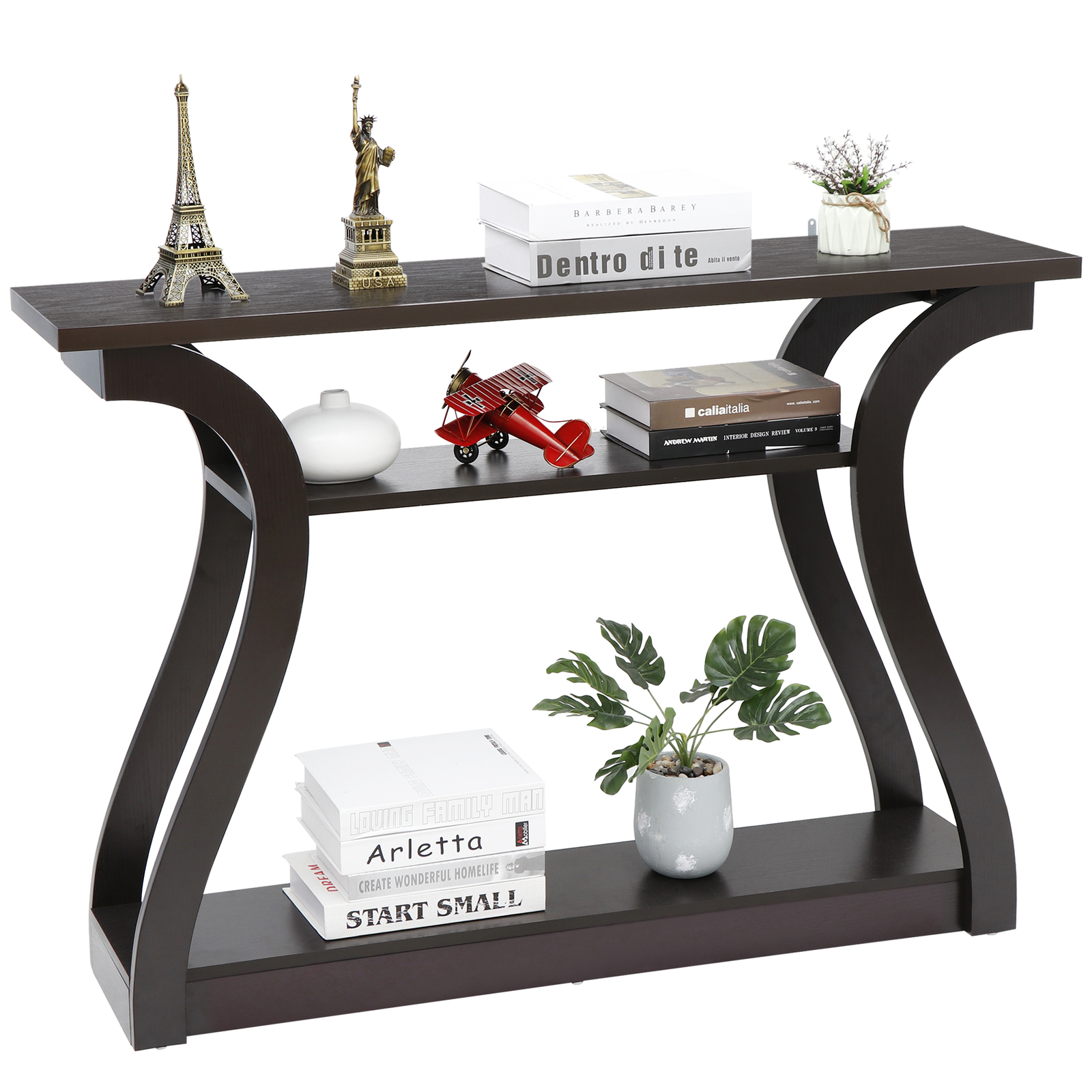 47” Console Accent Table Entryway Table with Storage Shelf Modern Design Table