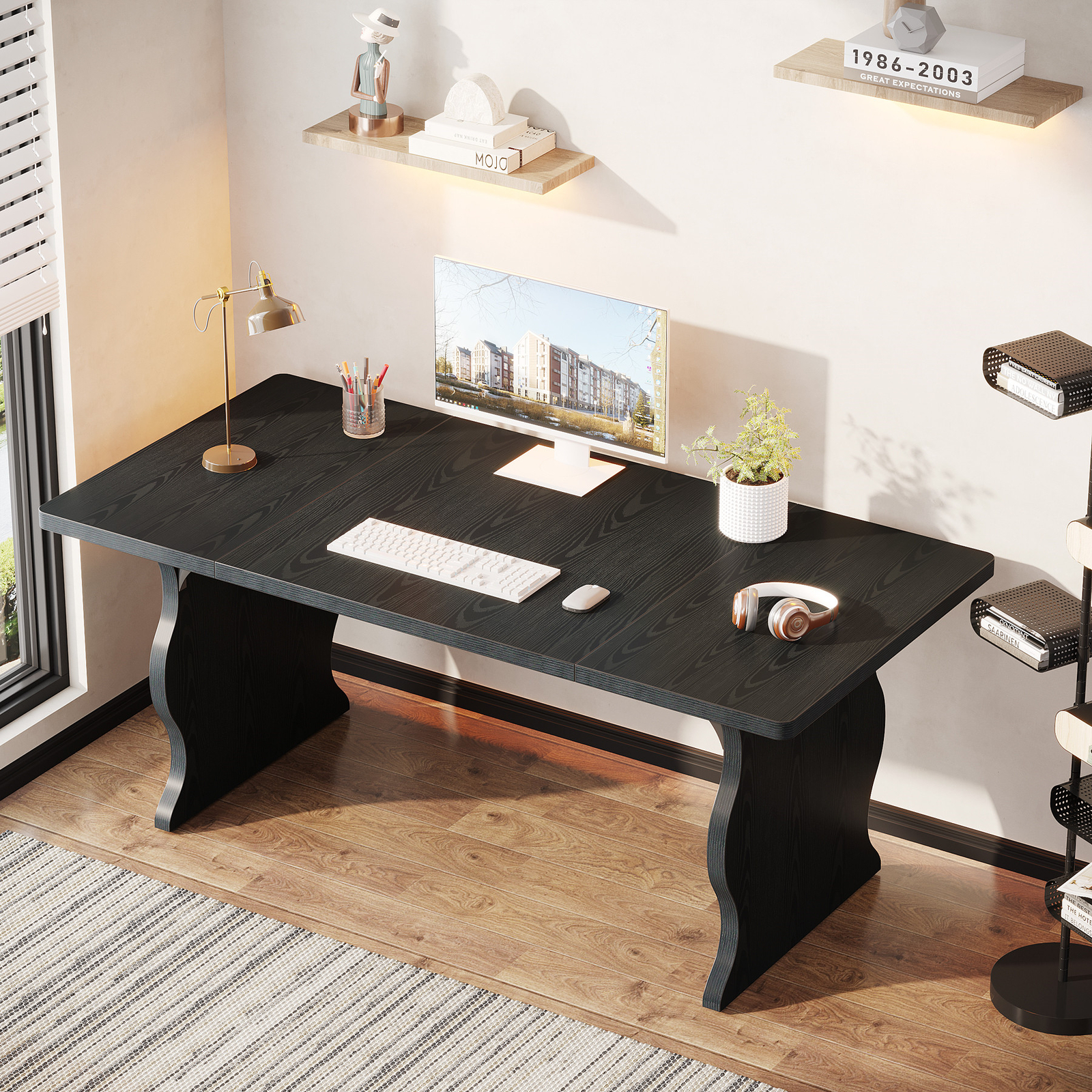 Tribesigns 63 Inches Large Executive Desk Modern Computer Desk for Home Office