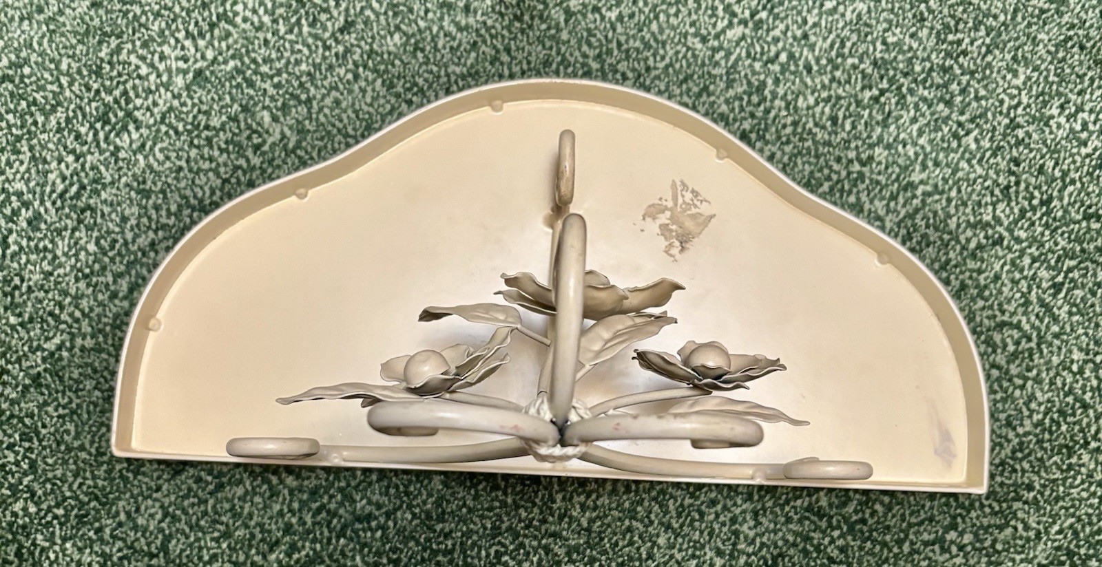 Vintage Metal Wall Shelf w/ Flowers~Garden French Country Shabby Chic Glam