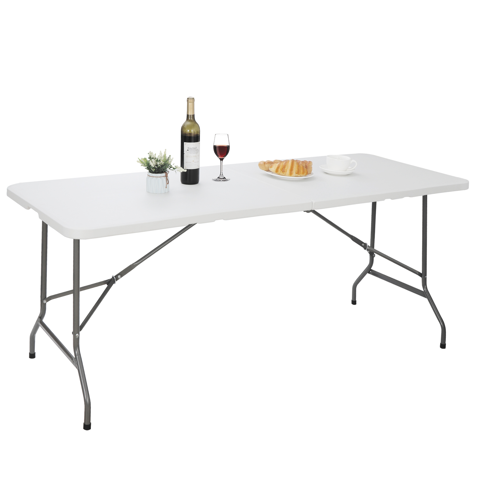 6FT Folding Table Portable Indoor Outdoor BBQ Picnic Party Camping Tables White