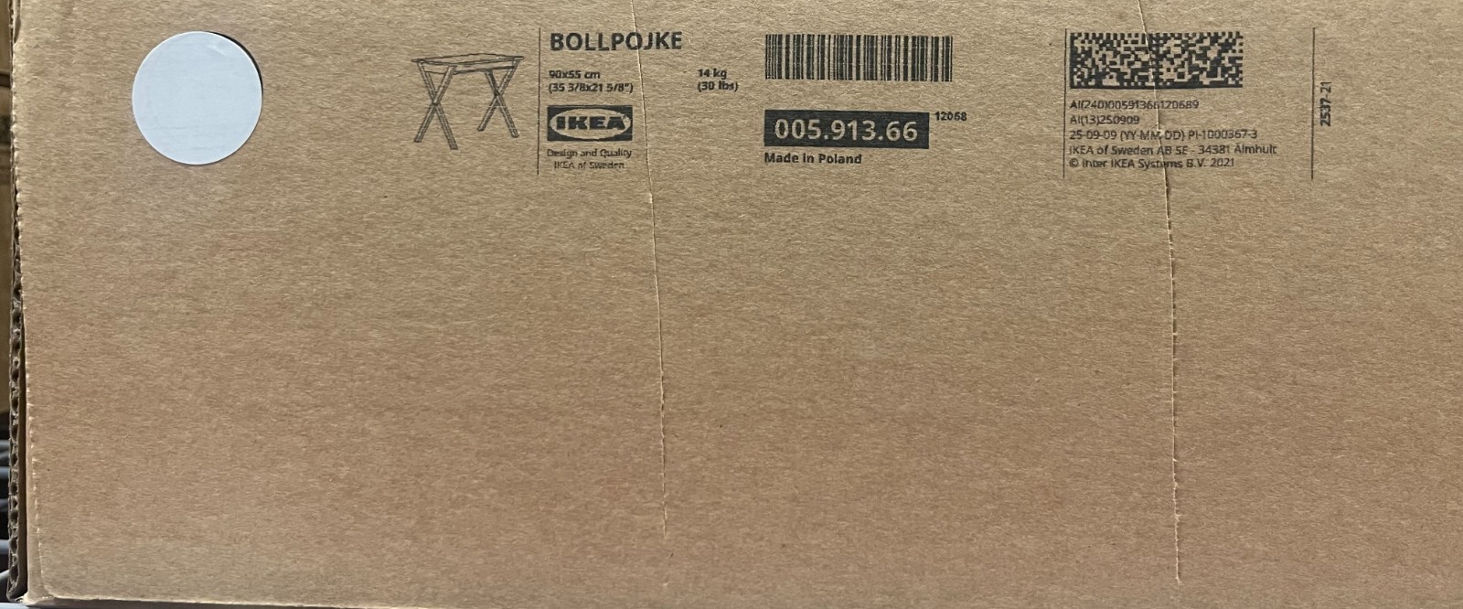 New IKEA BOLLPOJKE Desk Pine/White 90×55 cm (35 3/8×21 5/8 “) 005.913.66