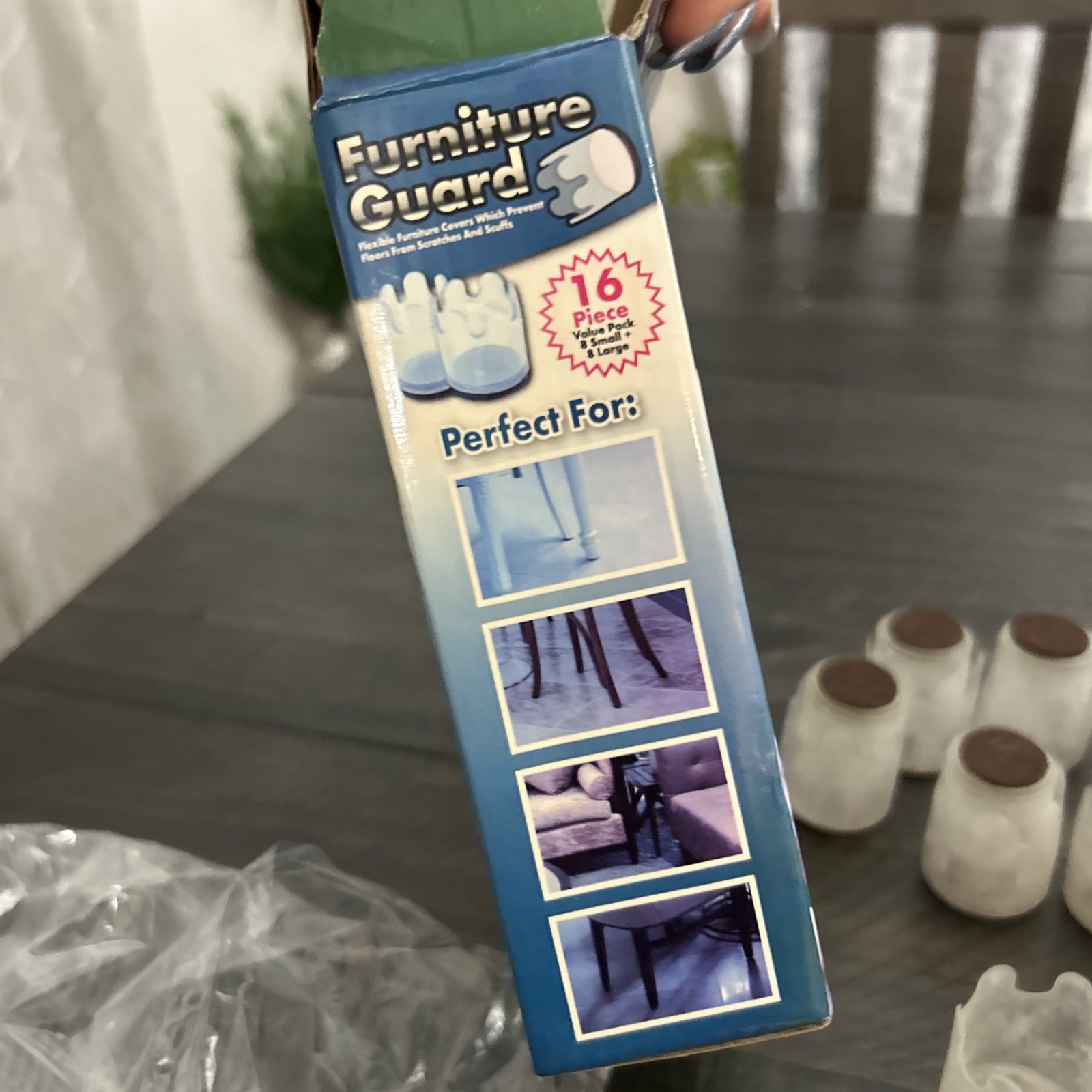 Furniture Guard Feet Protectors Plastic With Felt 16 Total 8 Big 8 Small