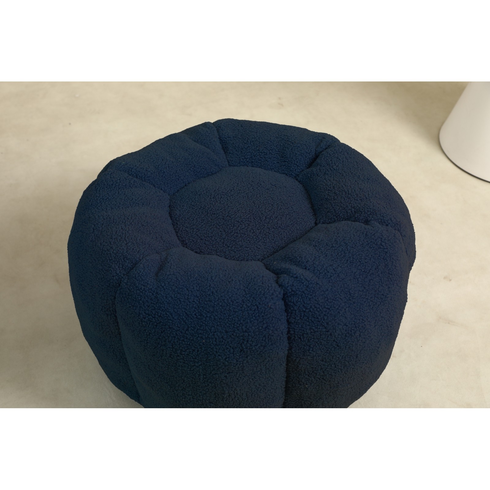 Giant Bean Bag Chair with Memory Foam Filler Dark Blue Teddy Fabric