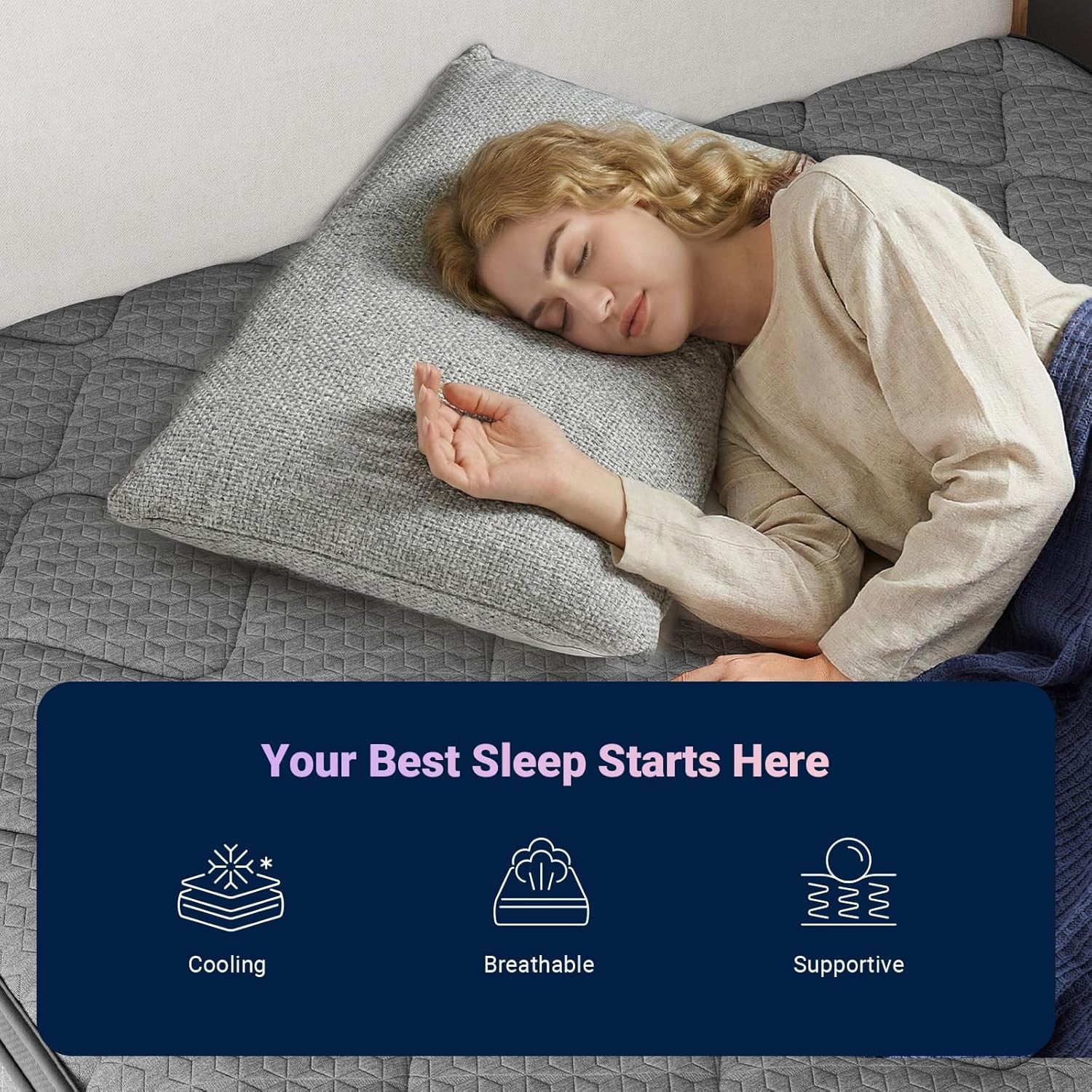12″ Hybrid Mattress with Smart Coil & Nanogel Memory Foam for Cool Sleep