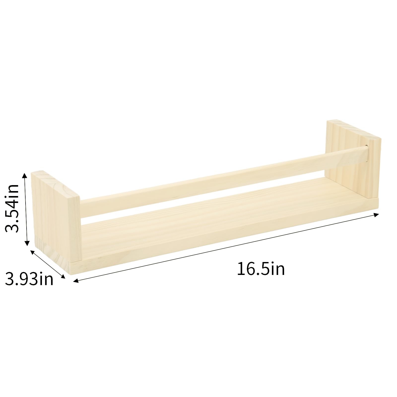 Fixwal Nursery Shelves, 16.5 Inch Floating Bookshelves for Wall Set of 3, Baby