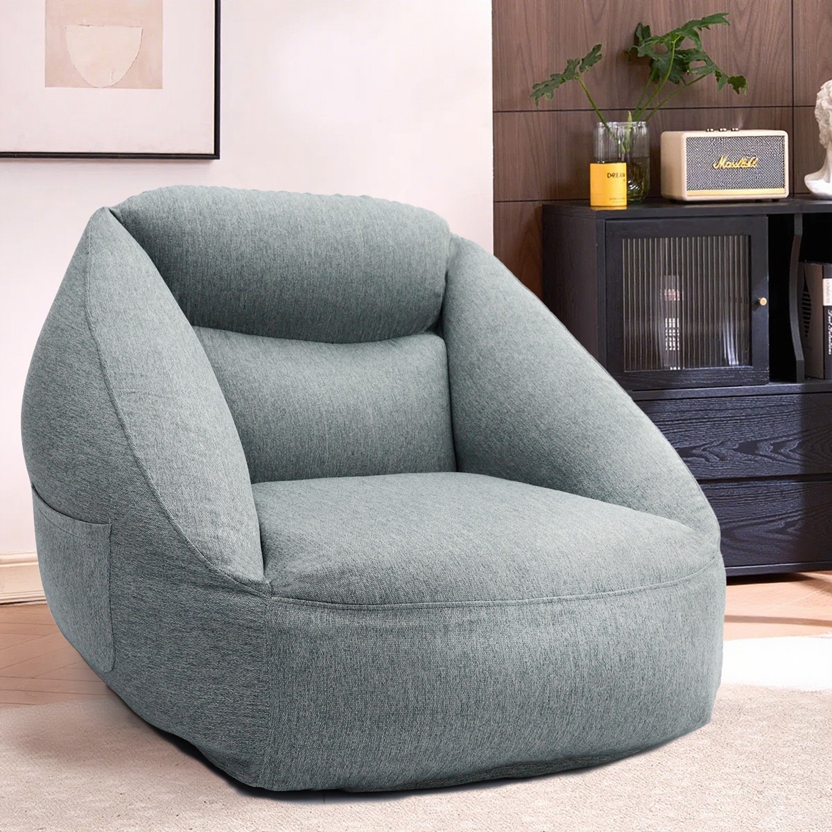 Large size Inflatable Lazy Sofa Bean Bag Chair Ergonomic Support – Home Camping