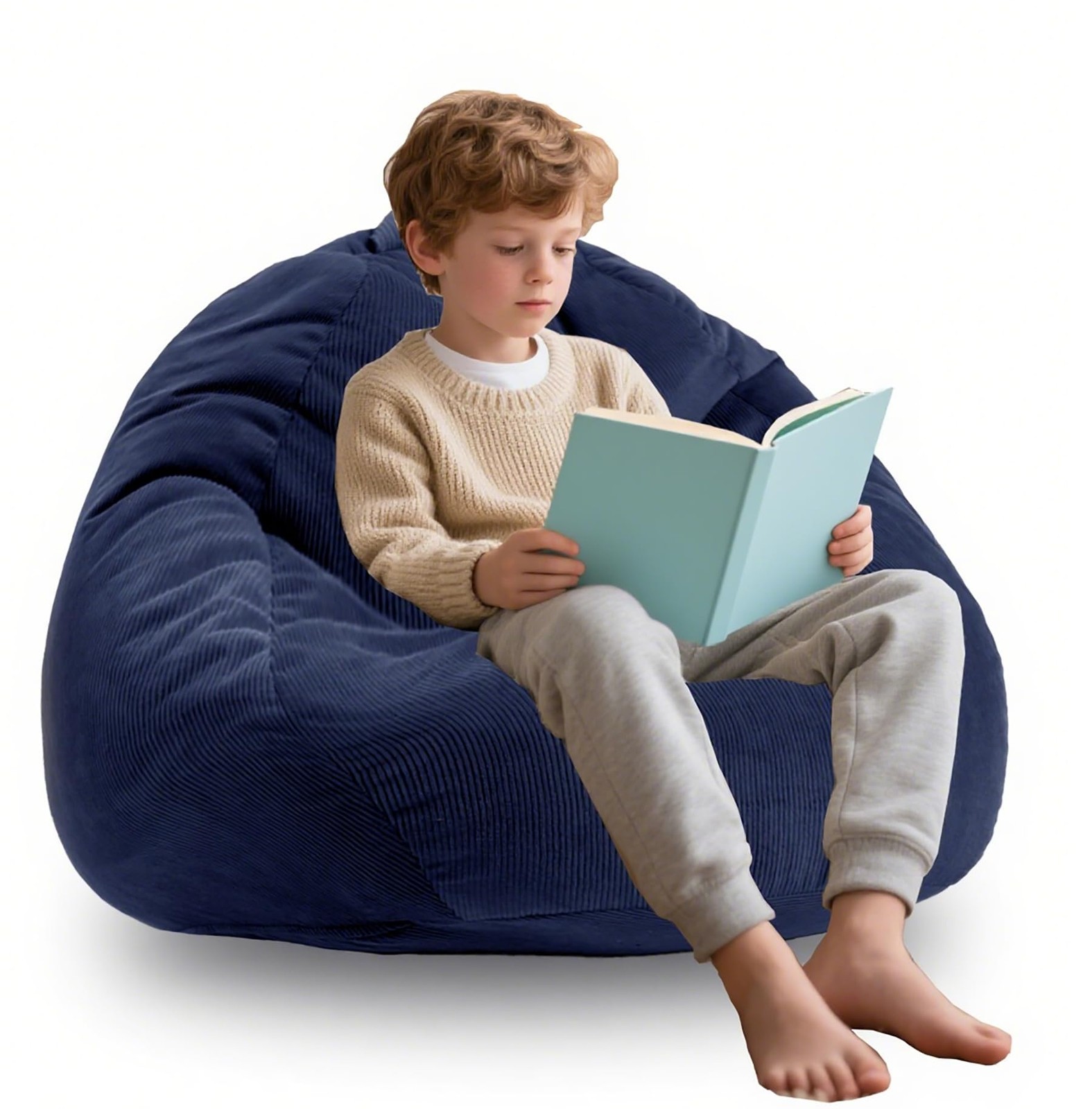 Memory Foam Bean Bag Chairs for Teens or Kids with Filling Bean Bag Sofa with…