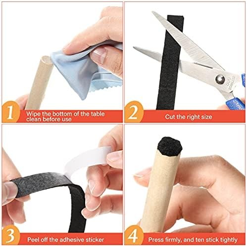 Zonon 4 Rolls 120 Inch Felt Strip with Adhesive Backing Felt Tapes Furniture Str