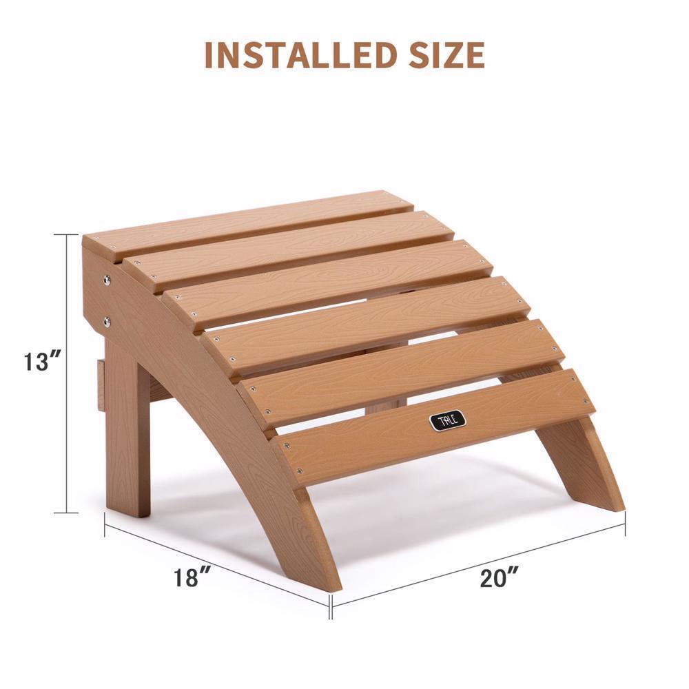 Poolside Adirondack Ottoman Footstool All-Weather and Fade-Resistant Plastic US