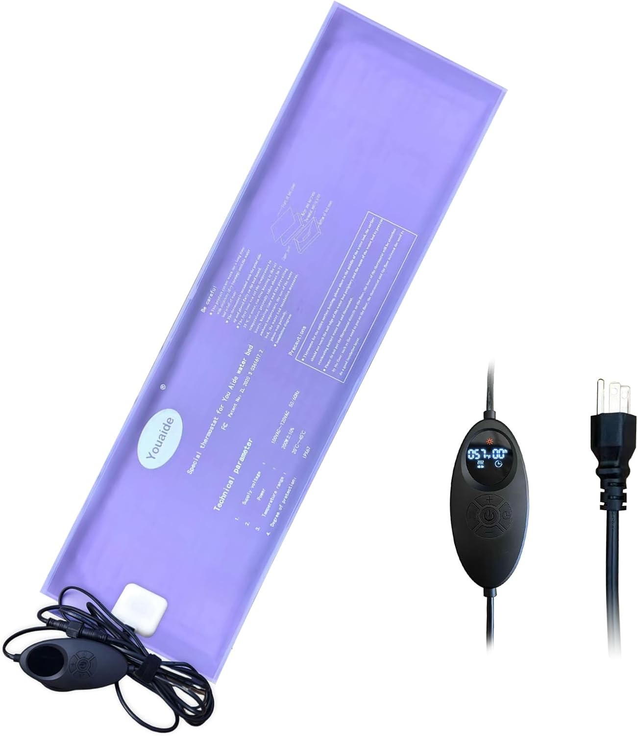 Soft/Hard Water Bed Heater 240W Digital Smart Temp Control King Queen Full Twin