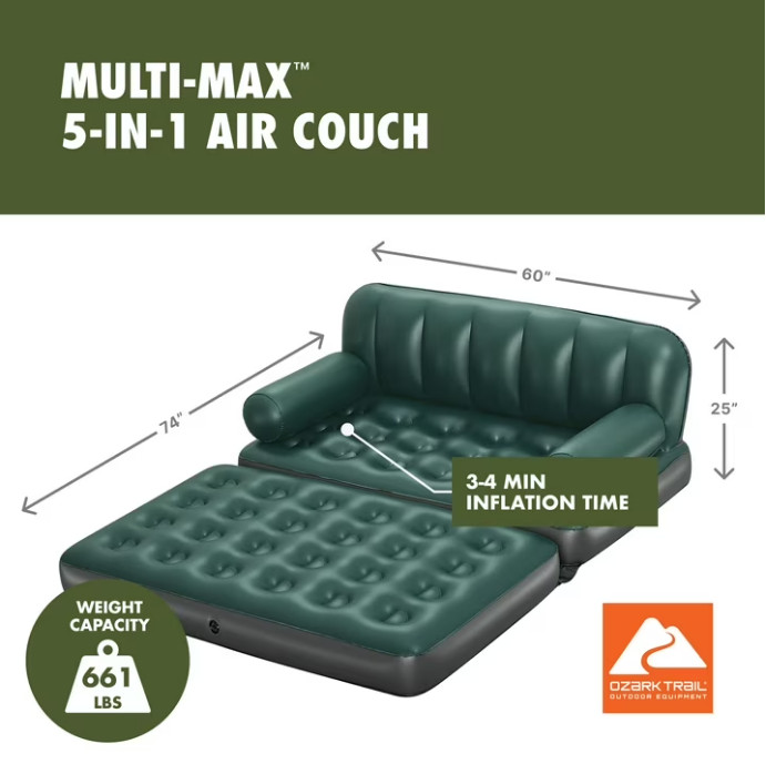 Ozark Trail Multi-Max 5-in-1 Inflatable Air Couch NEW