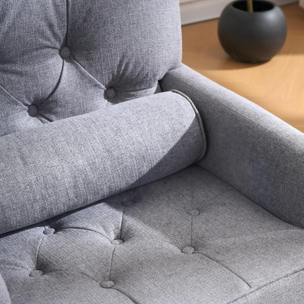 Tufted Club Chair with pillow, Accent Chair, Upholstered Button Armchair