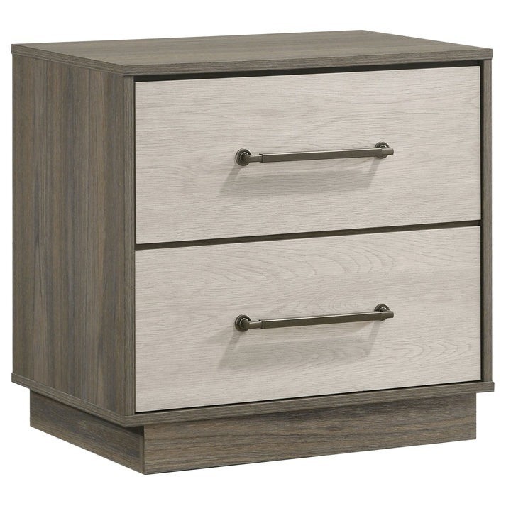 NEW 5PC Two-Tone Gray Oak Modern Rustic Queen King Storage Bedroom Set B/D/M/N/C