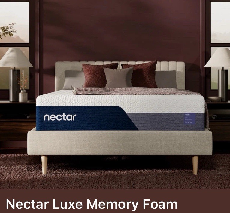 Nectar Luxe 14” Memory Foam Mattress triple the pressure-relieving memory