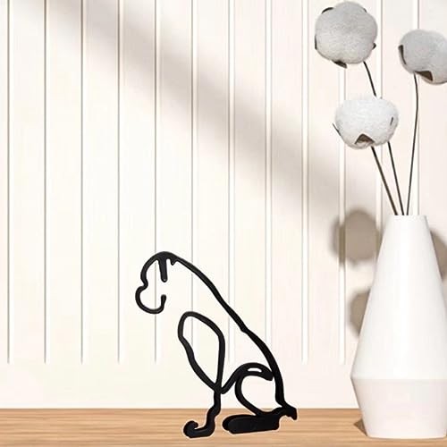 Minimalist Metal Abstract Line Art Sculpture, Boxer | Personalized, Creative