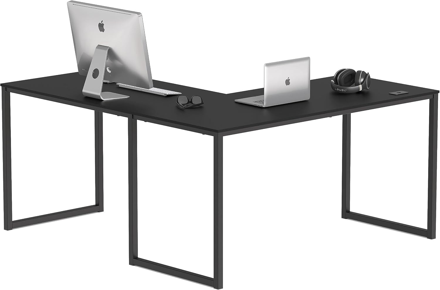Mission 55 x 60 Inches L-Shape Home Office Computer Desk Black