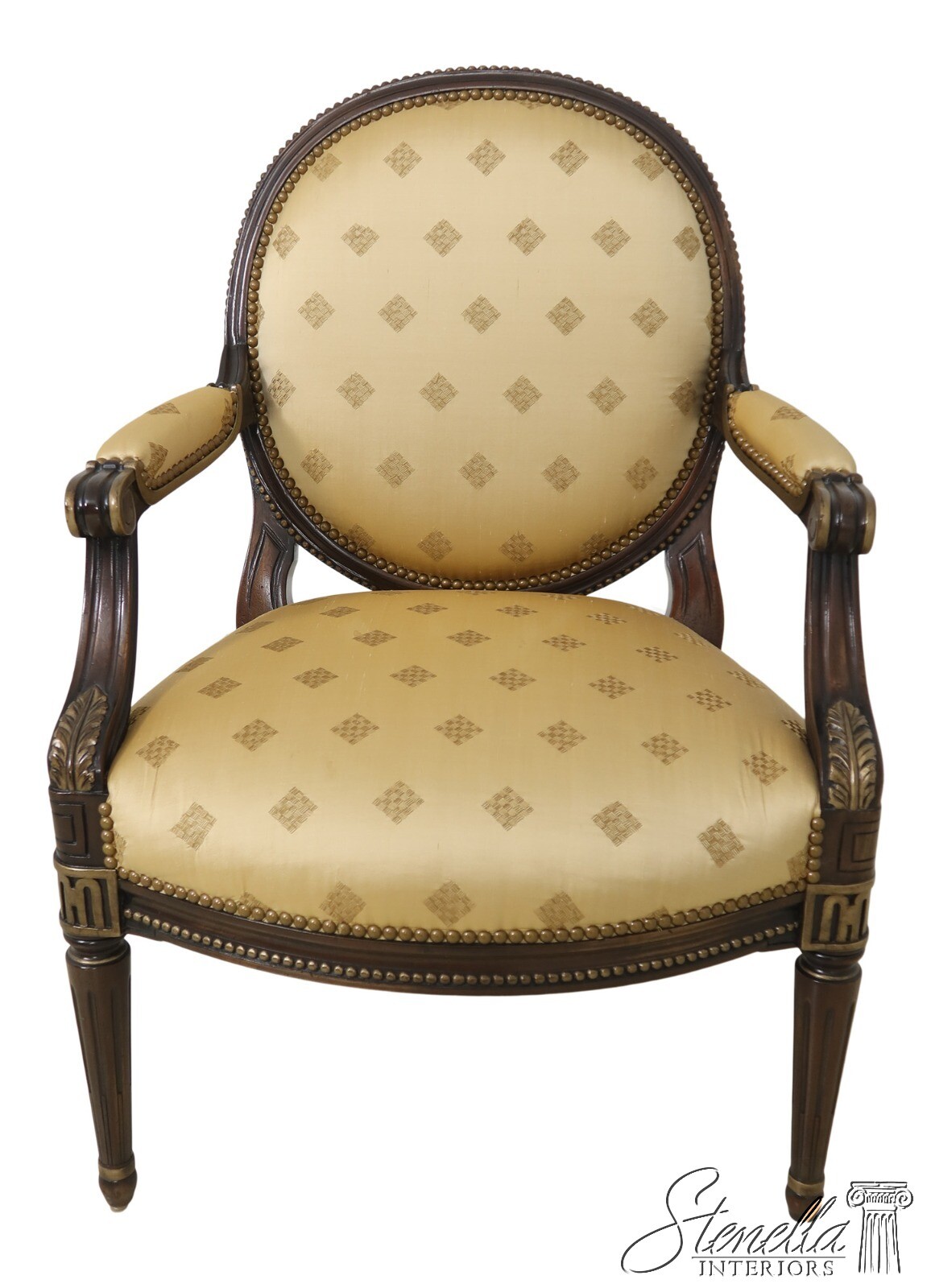 55165EC: EJ VICTOR French Louis XVI Style Open Armchair