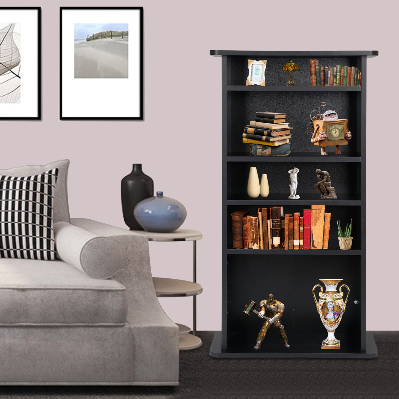 Multimedia Storage Cabinet DVD Media Rack Book Shelf Organizer Stand Audio Store