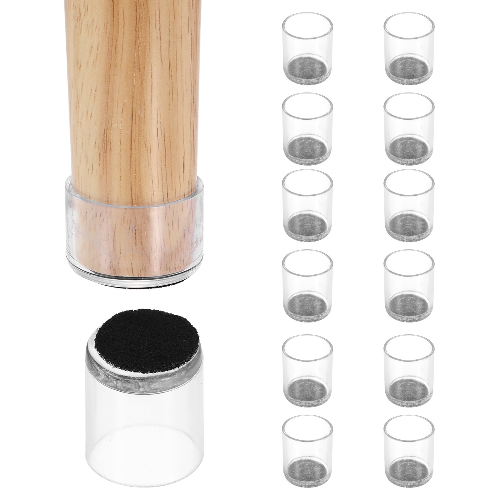 14Pcs Round Chair Leg Protectors, 0.63″ Furniture Leg Pads