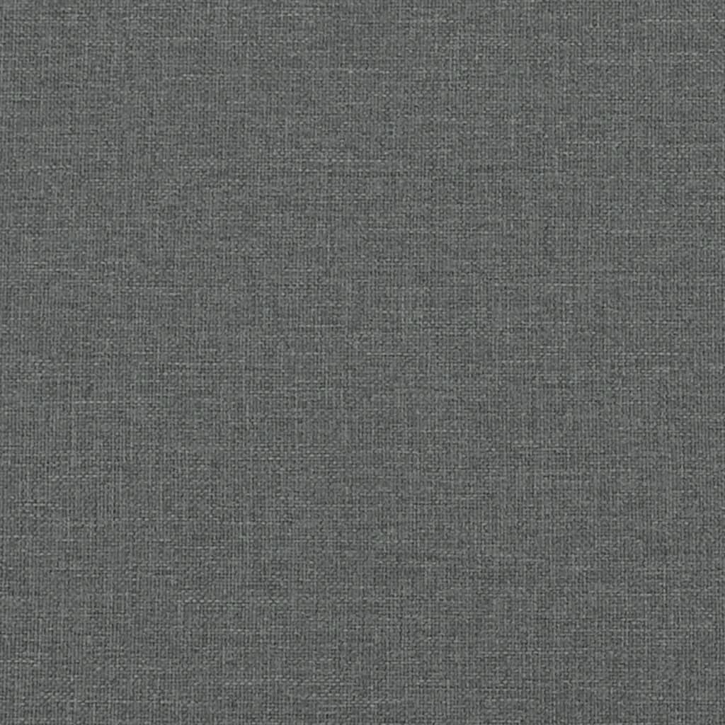 Bed Frame Dark Gray Polyester Fabric, Metal, Solid Pine Wood, Plywood