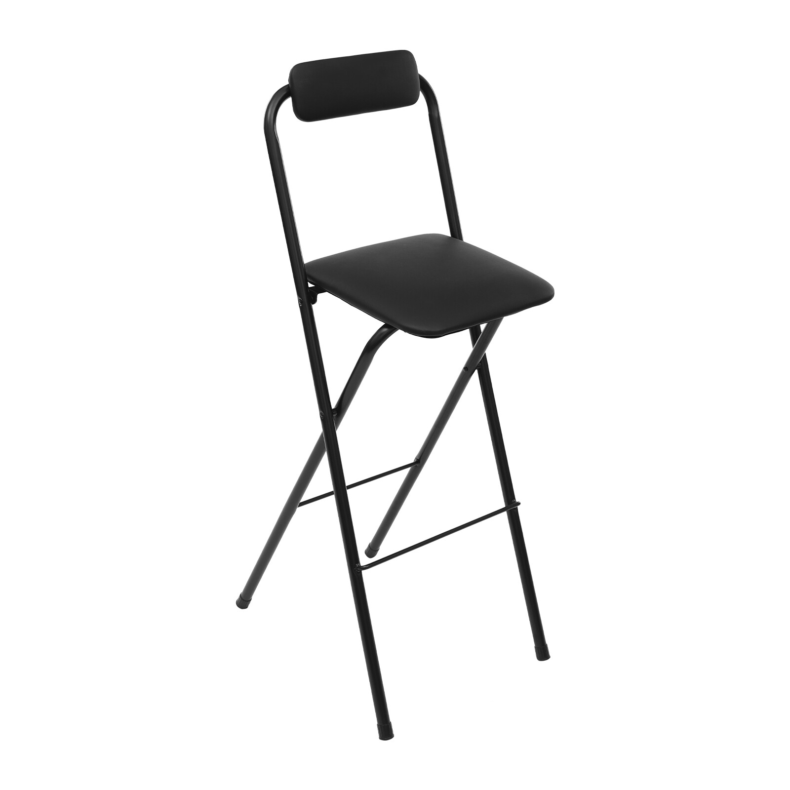 Folding Bar Chair W/Backrest 27.5in Tall Foldable Bar Stool Steel Chair Portable
