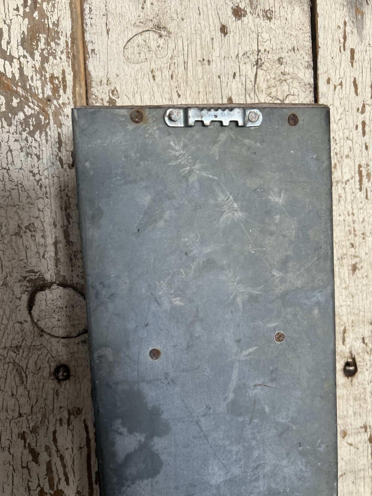 Primitive Divided Cubby Shelf Galvanized Metal And Wood