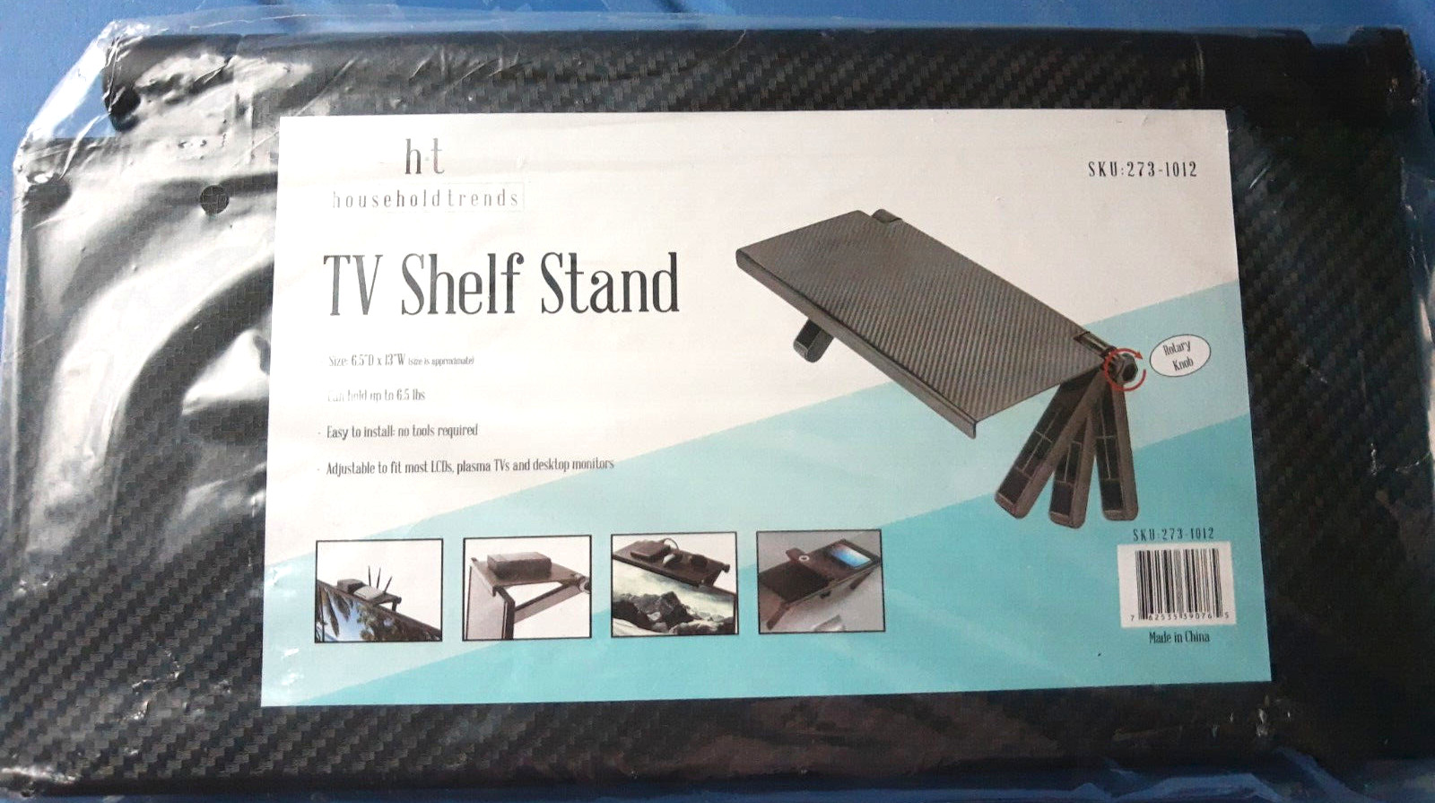 HOUSEHOLD TRENDS TV/Monitor Shelf Stand holds up to 6.5#/easy install/no tools