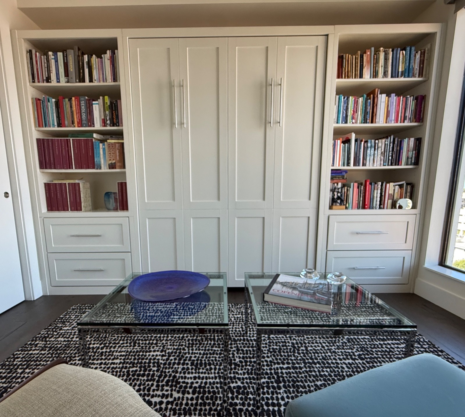 2 Florence Knoll Mid-Century 23″ x 23″ x 17″, 5/8″ Clear Glass Coffee Tables