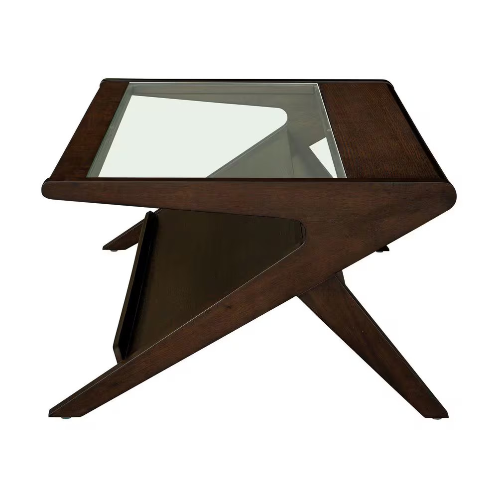 Rocket 27 In. Morocco Brown Rectangle Glass Coffee Table