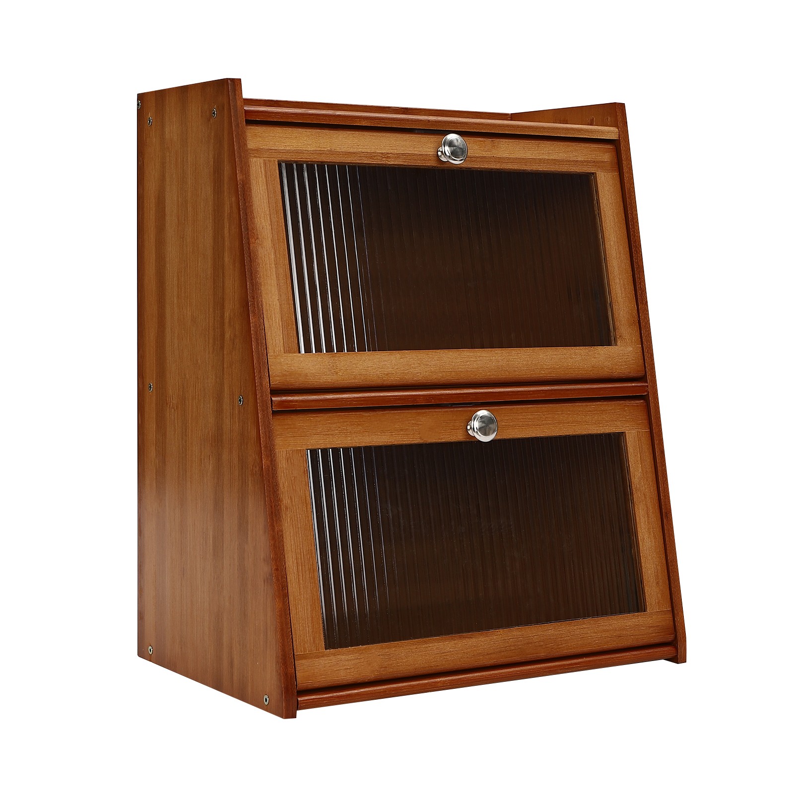 15.7×11×19.7 in 3-Tier Kitchen Storage Cabinet with Door, Dark Brown