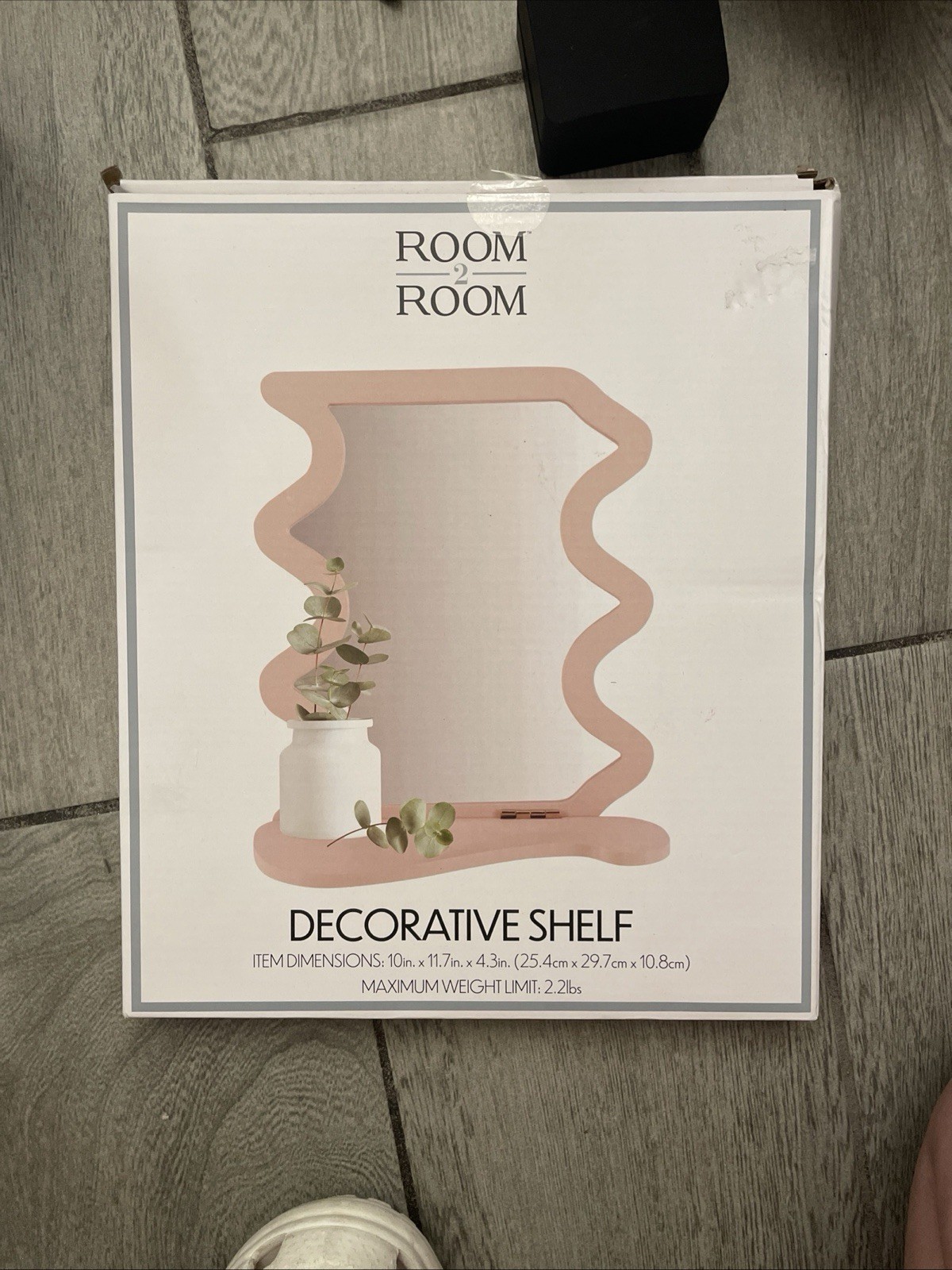 Room 2 Room Pink Wood Wall Shelf Wavy Design 10×11.7×4.3in 2.2lb Capacity