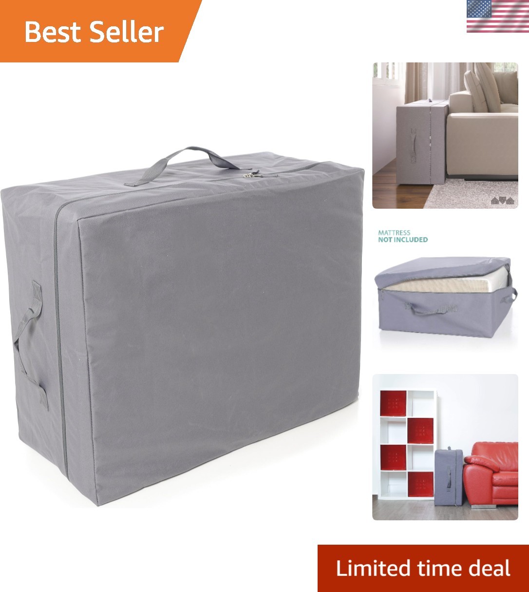 Carry Case for the Tri-Folding Mattress Twin 75″ x 38″ x 4″ Mattress NOT Incl…