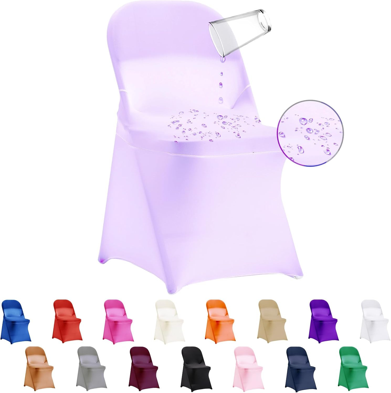 36 PCS Waterproof Stretch Spandex Folding Chair Covers, Dining Room Chair Slipco