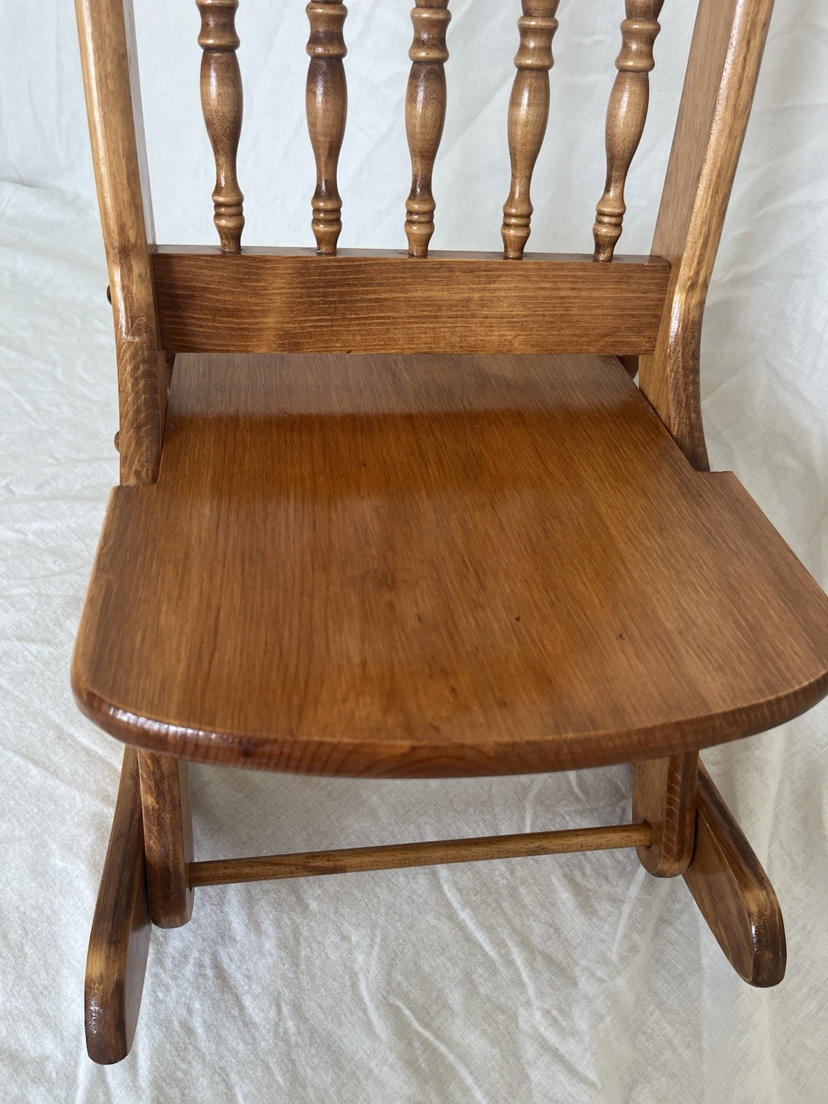 Vintage Wooden Folding Rocking Chair Heart Cutout 21in H x 13in W