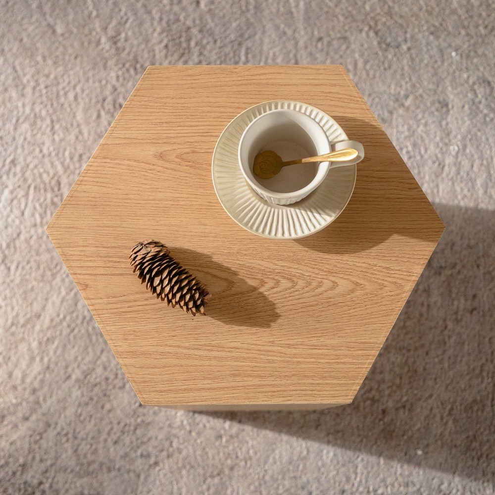 MDF Modern Nesting Coffee Table Imitation Wood Grain Irregular Fully Assembled