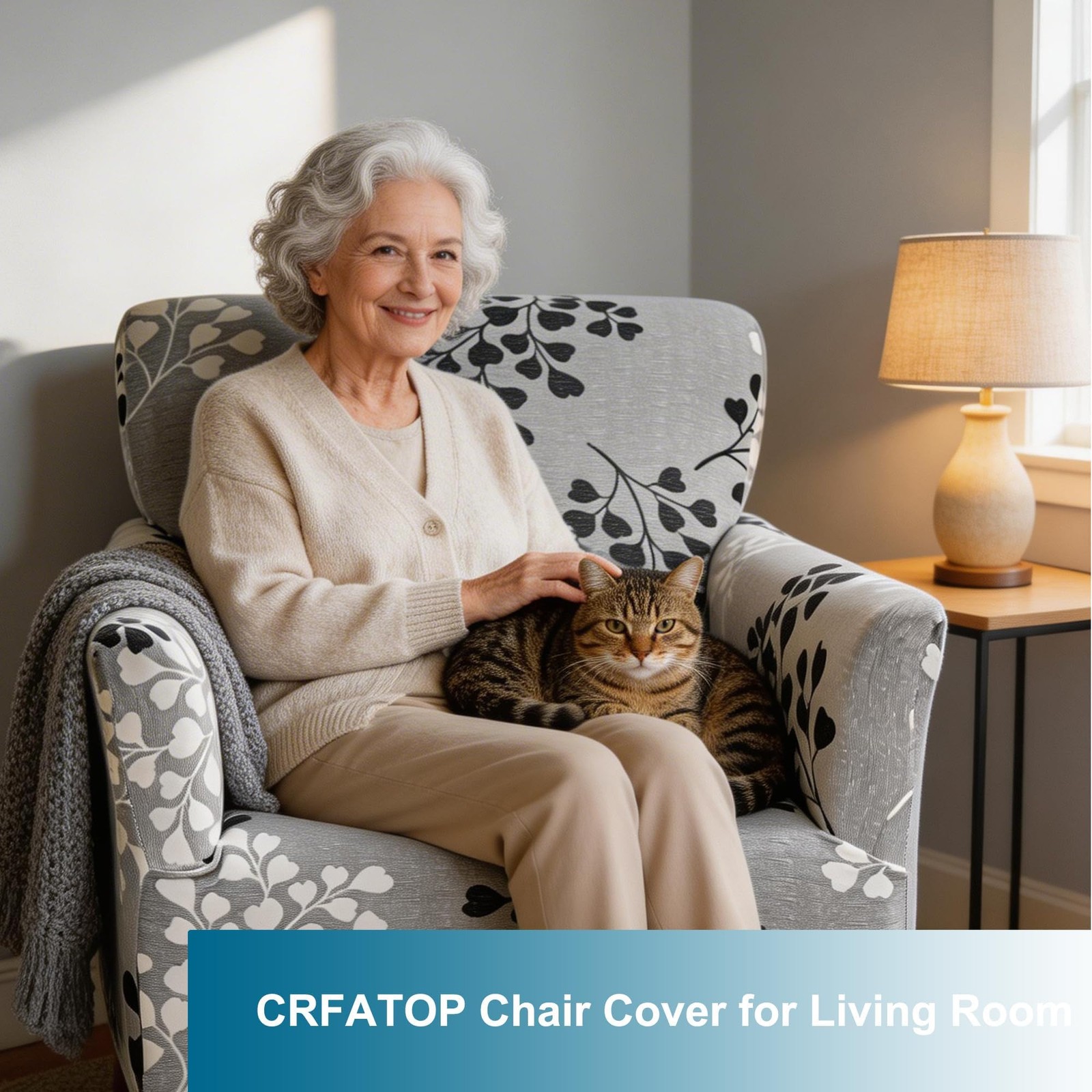 CRFATOP Accent Chair Cover, Stretch Armchair Slipcover for Living Room | Mid …