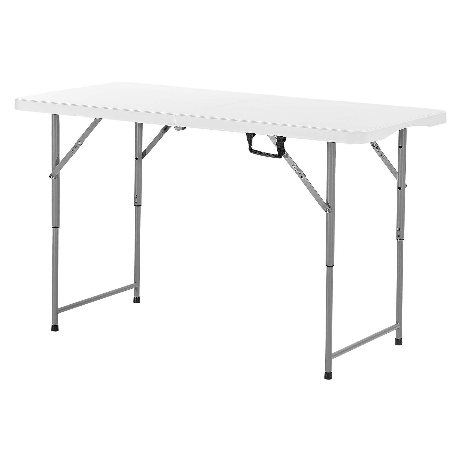 Uimoso 4 Ft Foldable Plastic Table with Handle for Indoor and Outdoor Use